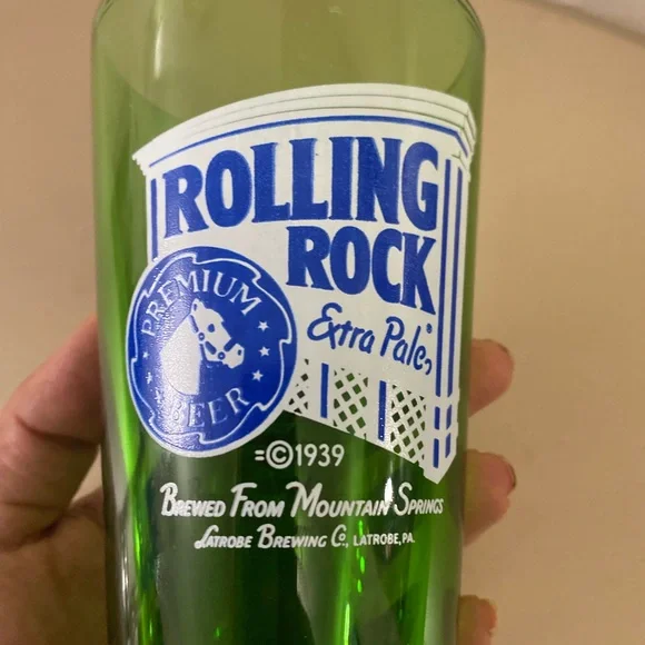 Vintage! Rolling Rock Pint Beer Green Glass - Picture 3 of 4